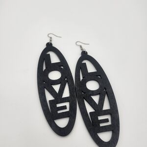 Black LOVE Statement Earrings